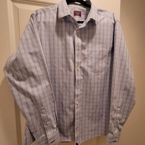 UNTUCKit Men's White and Blue Plaid Shirt